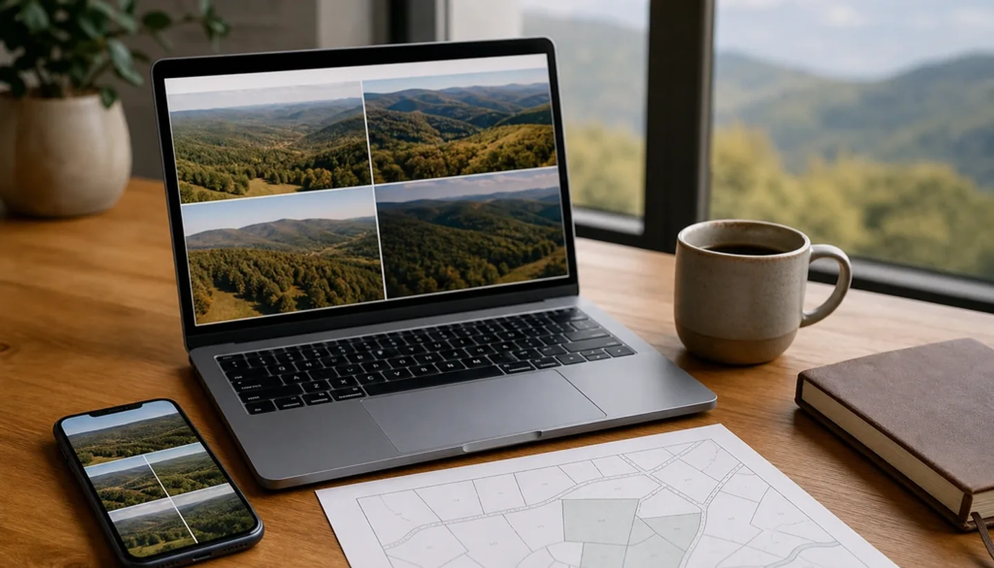 Florida land listing shown on a laptop